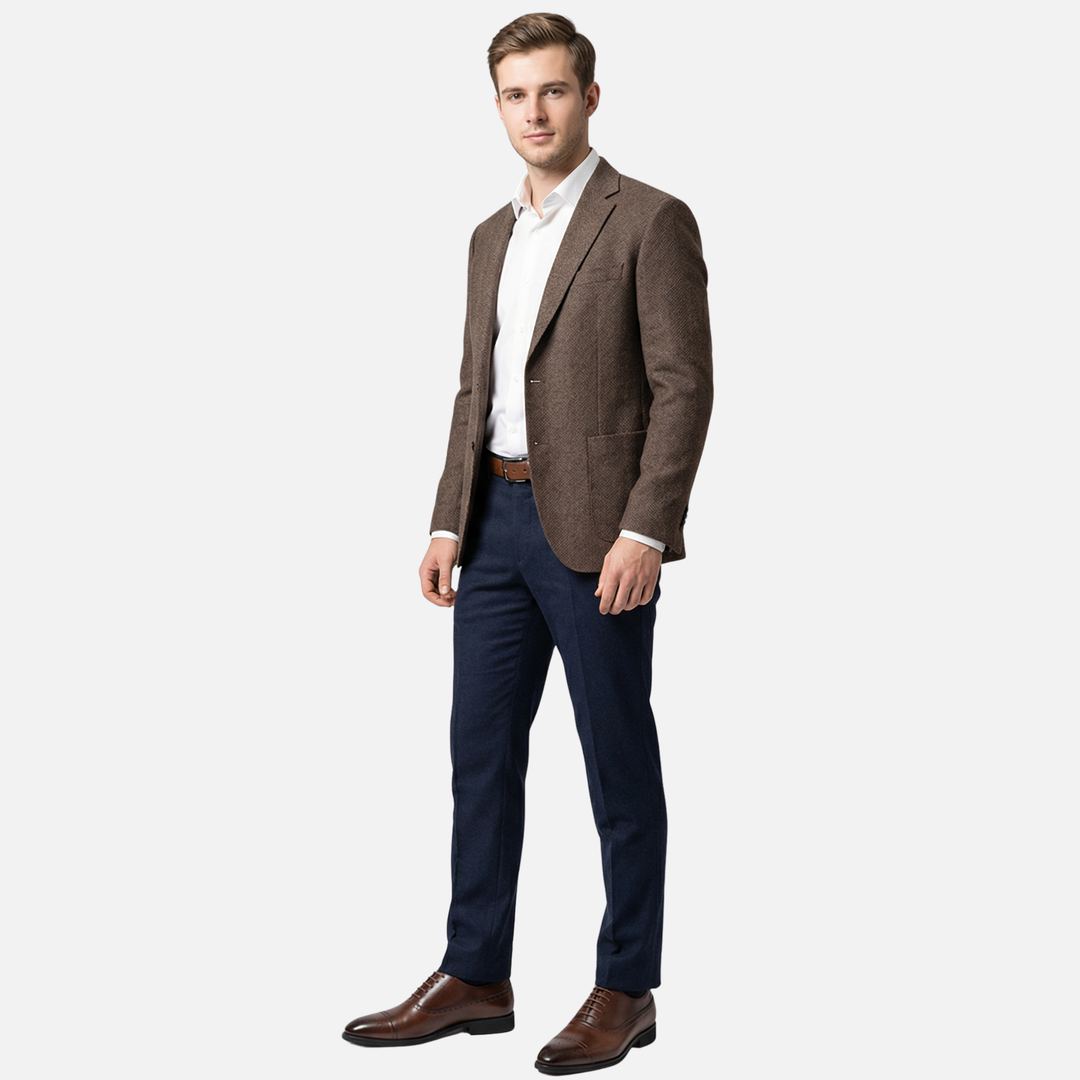 Classic men's business shoes with brogue pattern – perforated toe cap