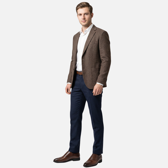 Classic men's business shoes with brogue pattern – perforated toe cap