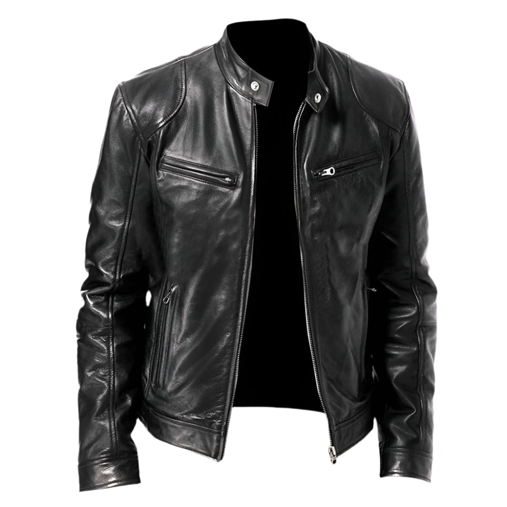 Herren Jacke Slim Fit mit Lederoptik