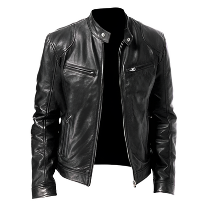 Herren Jacke Slim Fit mit Lederoptik