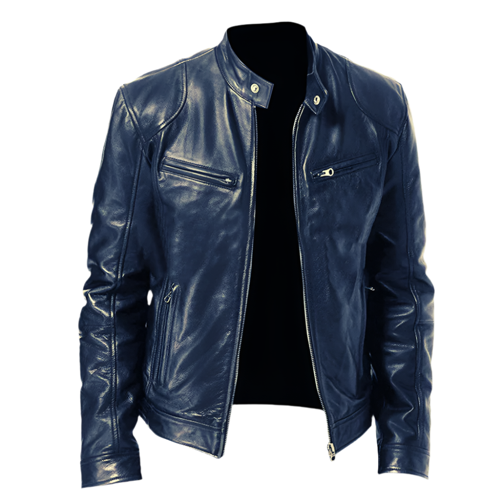 Herren Jacke Slim Fit mit Lederoptik