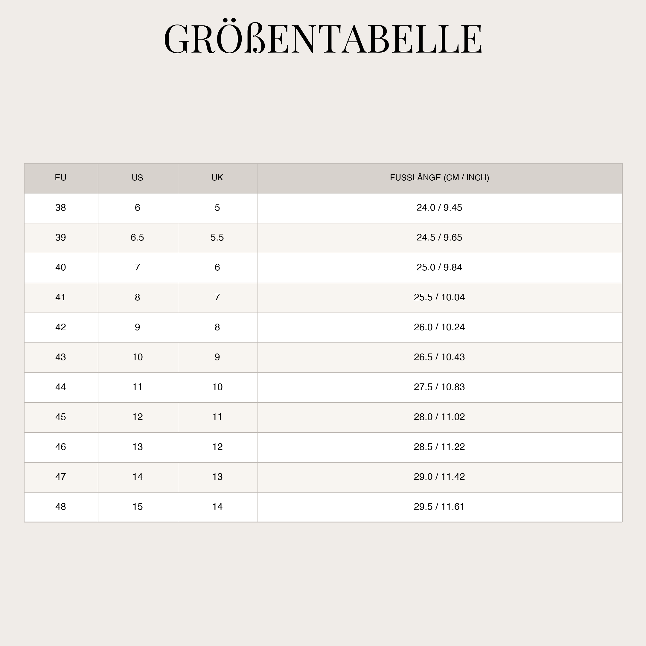 Size Chart