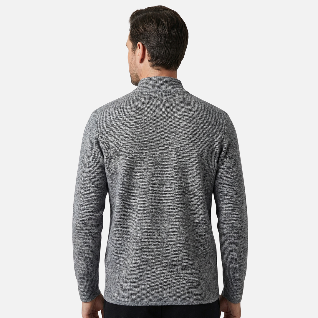 Volný pánský pletený cardigan – Lehká vrstva s knoflíkovou légou