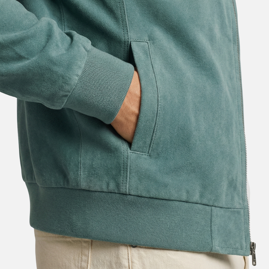 Jachetă bomber casual pentru bărbați, cu aspect de velur