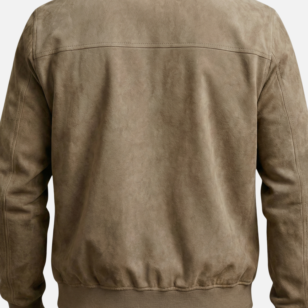 Jachetă bomber casual pentru bărbați, cu aspect de velur