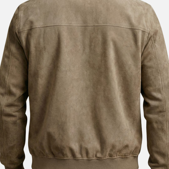 Jachetă bomber casual pentru bărbați, cu aspect de velur