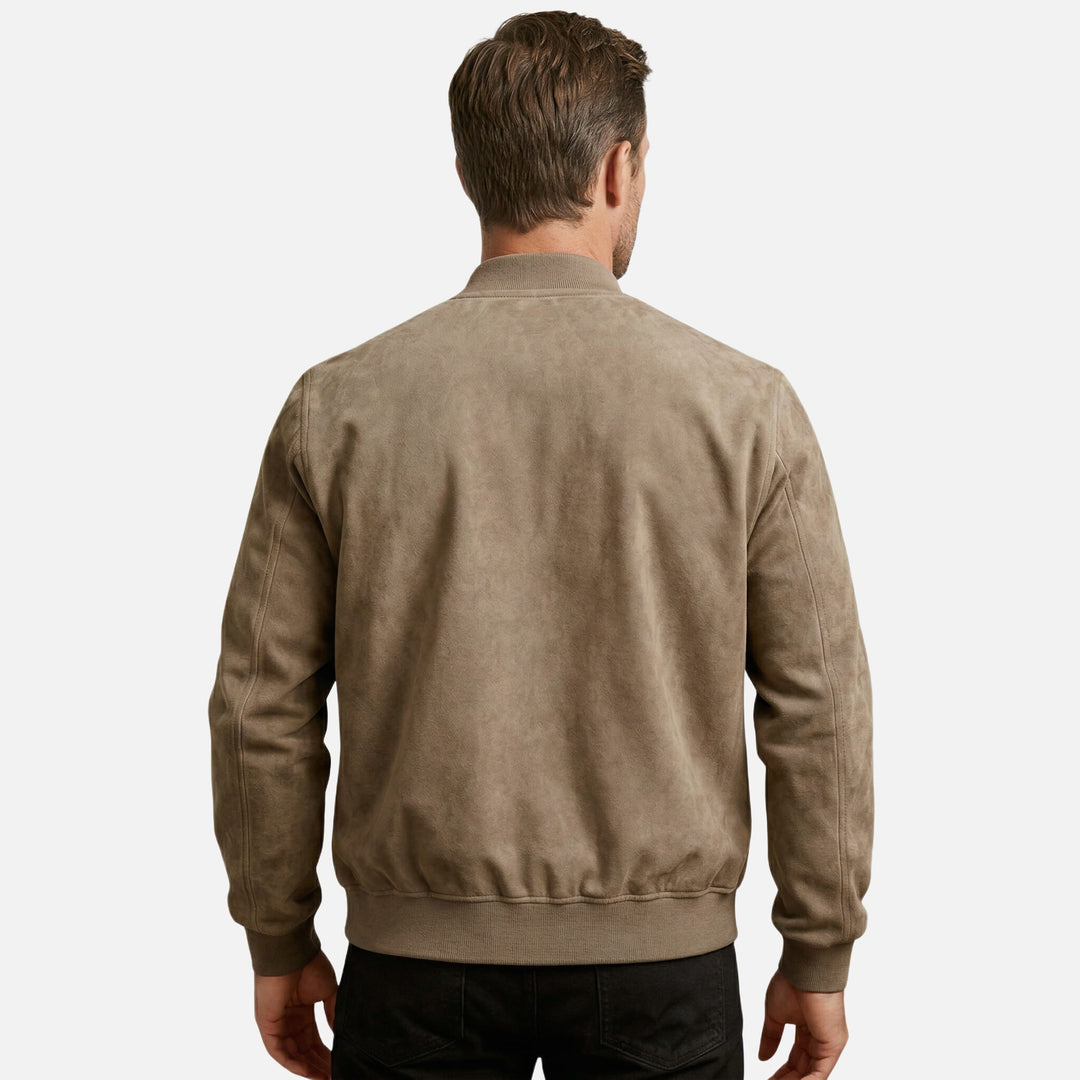 Jachetă bomber casual pentru bărbați, cu aspect de velur