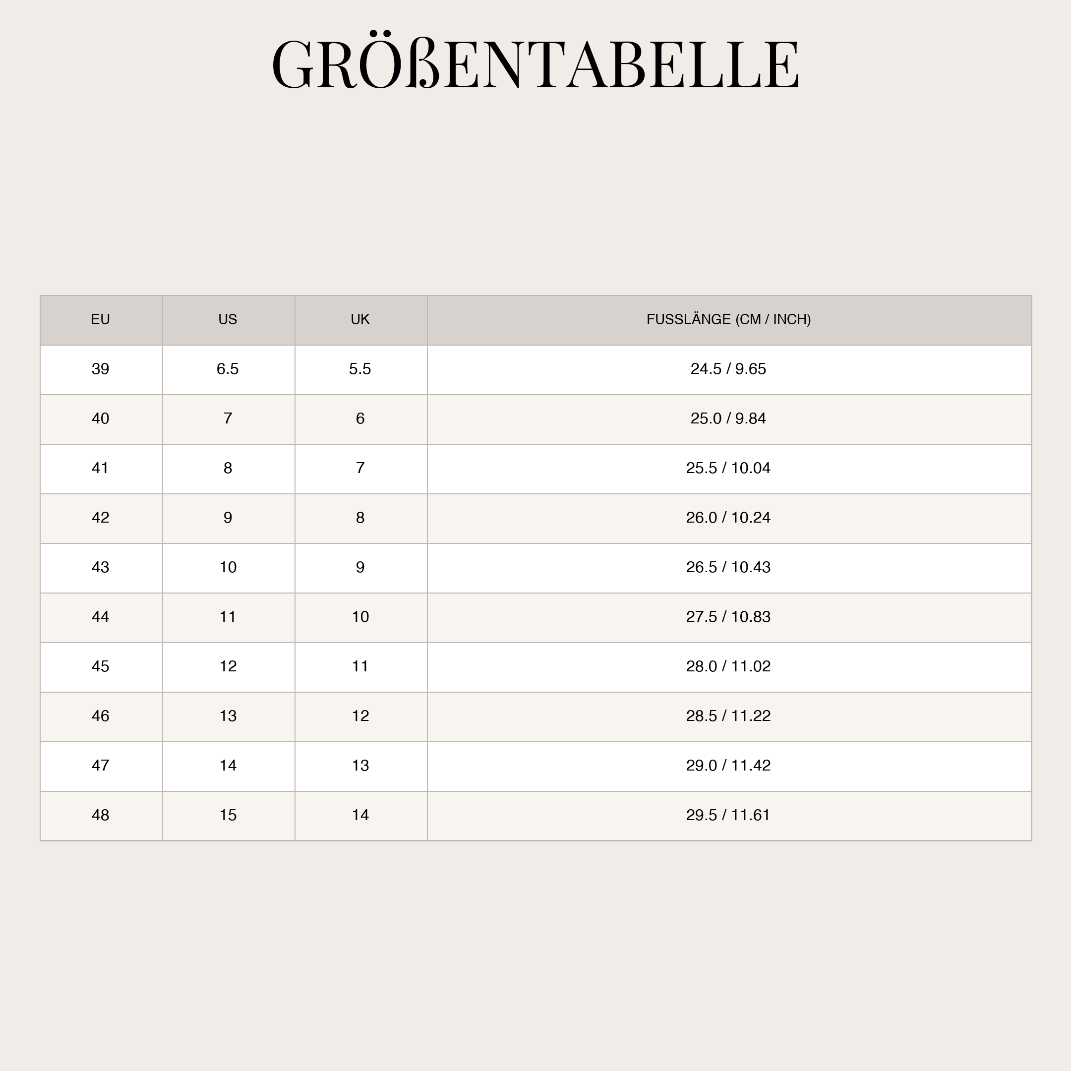 Size Chart
