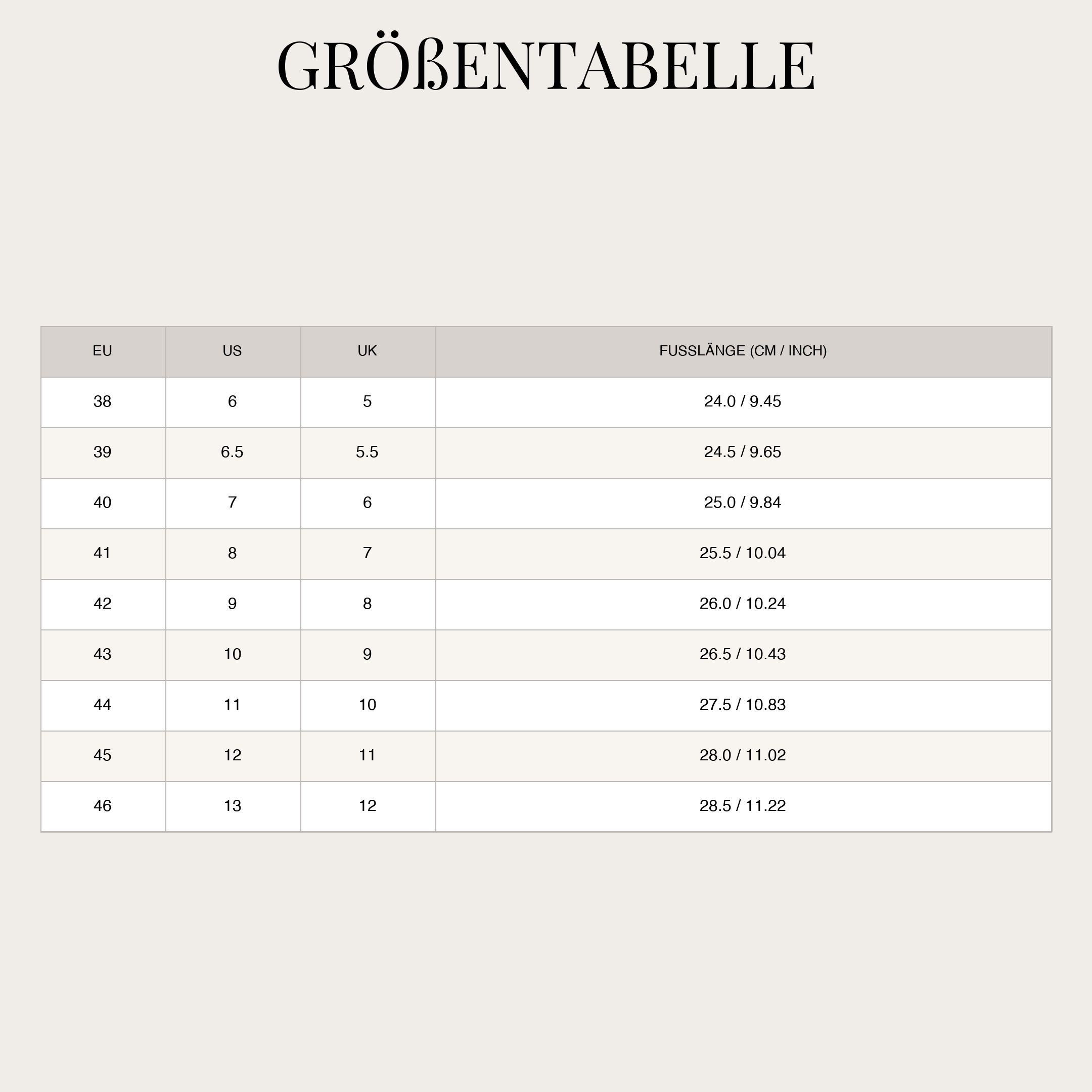 Size Chart