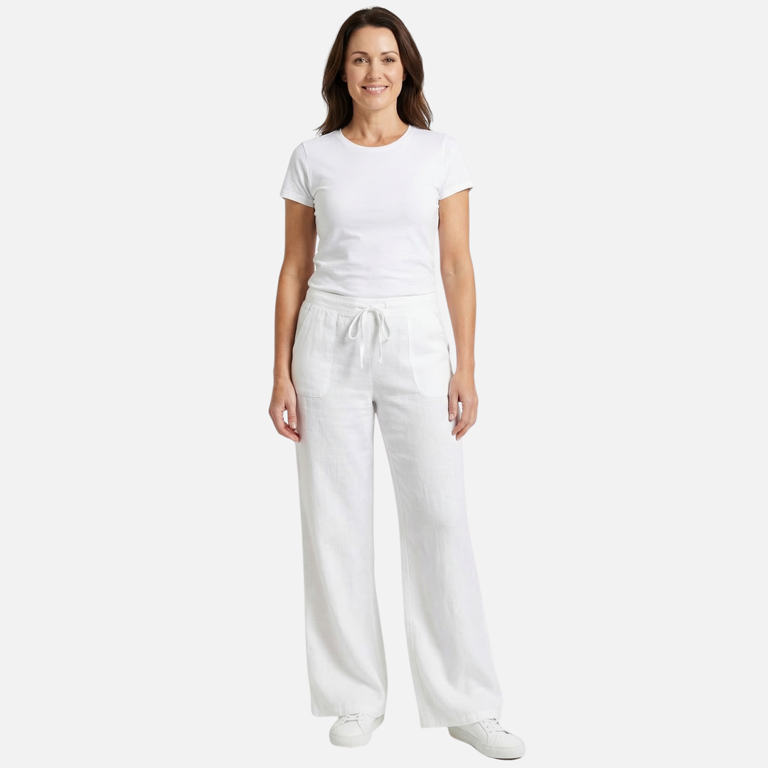 Leichte Weite Leinenhose – Lockere Passform für Damen