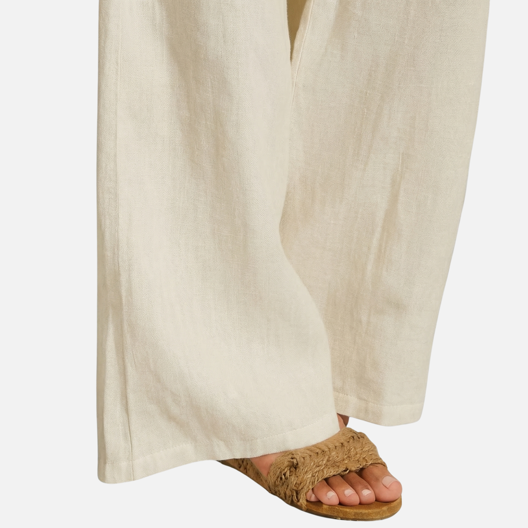 Leichte Weite Leinenhose – Lockere Passform für Damen