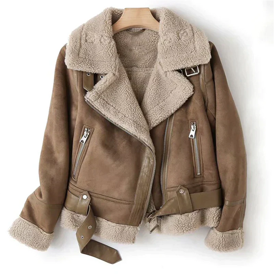 Faux Shearling Aviator Jacke für Damen - Image 3