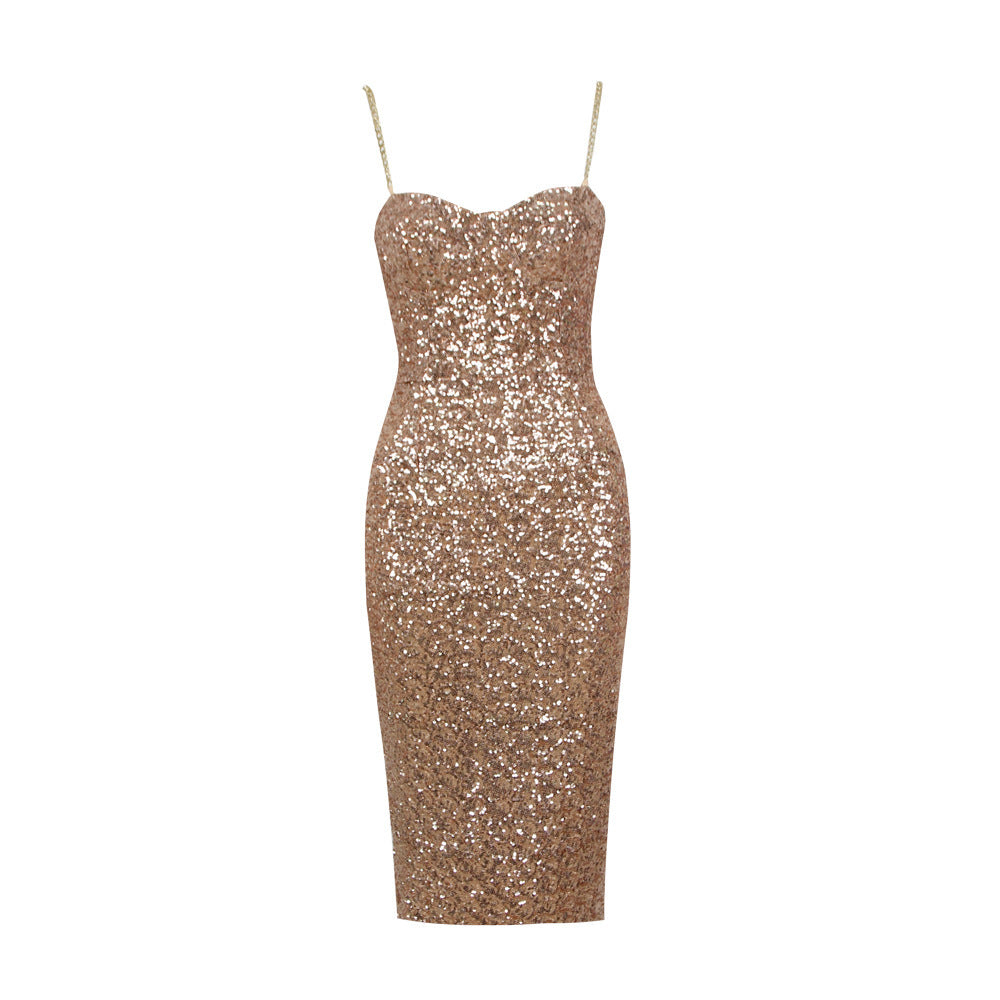 Spaghetti-Träger Bodycon Midi Kleid für Damen - Image 5