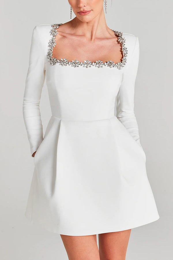 Langärmeliges A-Linien Mini Kleid für Damen - Image 7