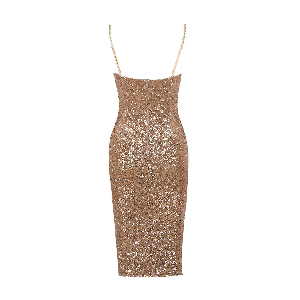 Spaghetti-Träger Bodycon Midi Kleid für Damen - Image 4