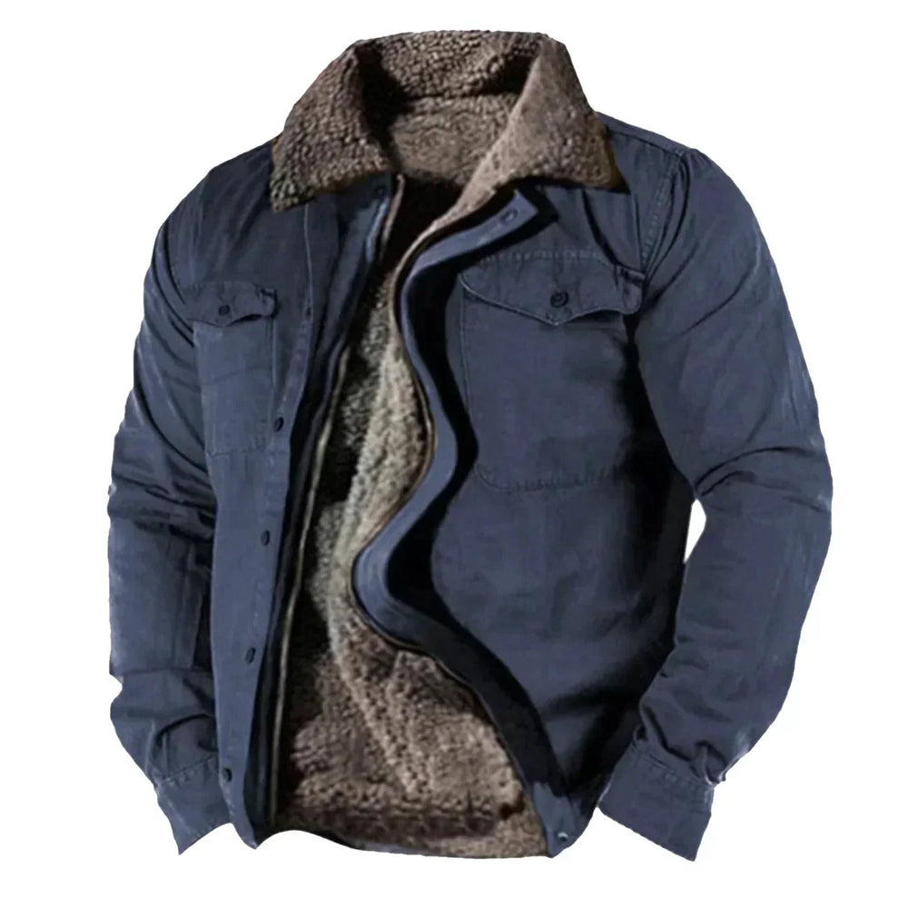 Sherpa-Kragen Button-Down Jacke für Herren - Image 2
