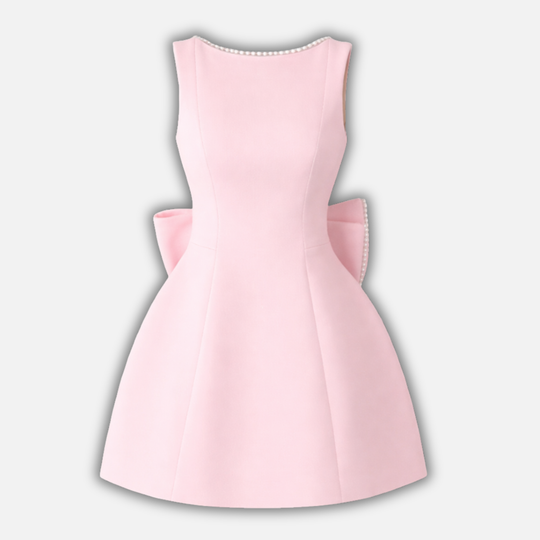 Perlenverzierte Mini-Kleid mit Rückenschnürung für Frauen