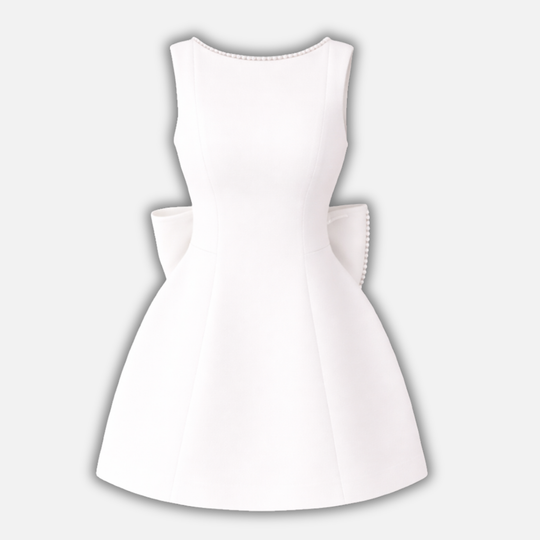 Perlenverzierte Mini-Kleid mit Rückenschnürung für Frauen