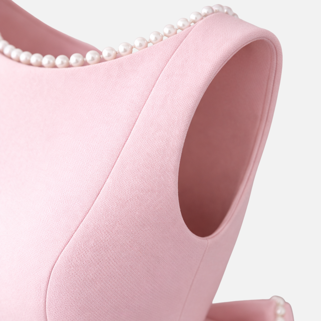 Perlenverzierte Mini-Kleid mit Rückenschnürung für Frauen