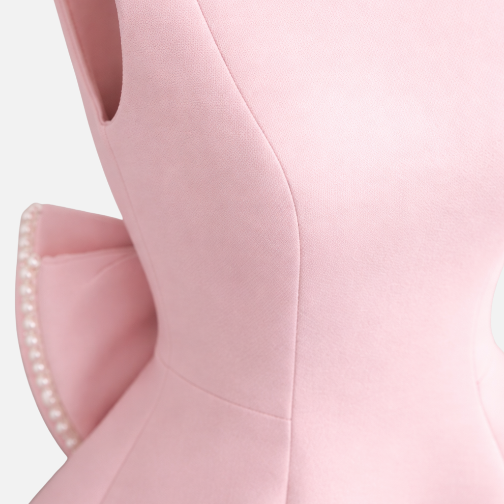 Perlenverzierte Mini-Kleid mit Rückenschnürung für Frauen