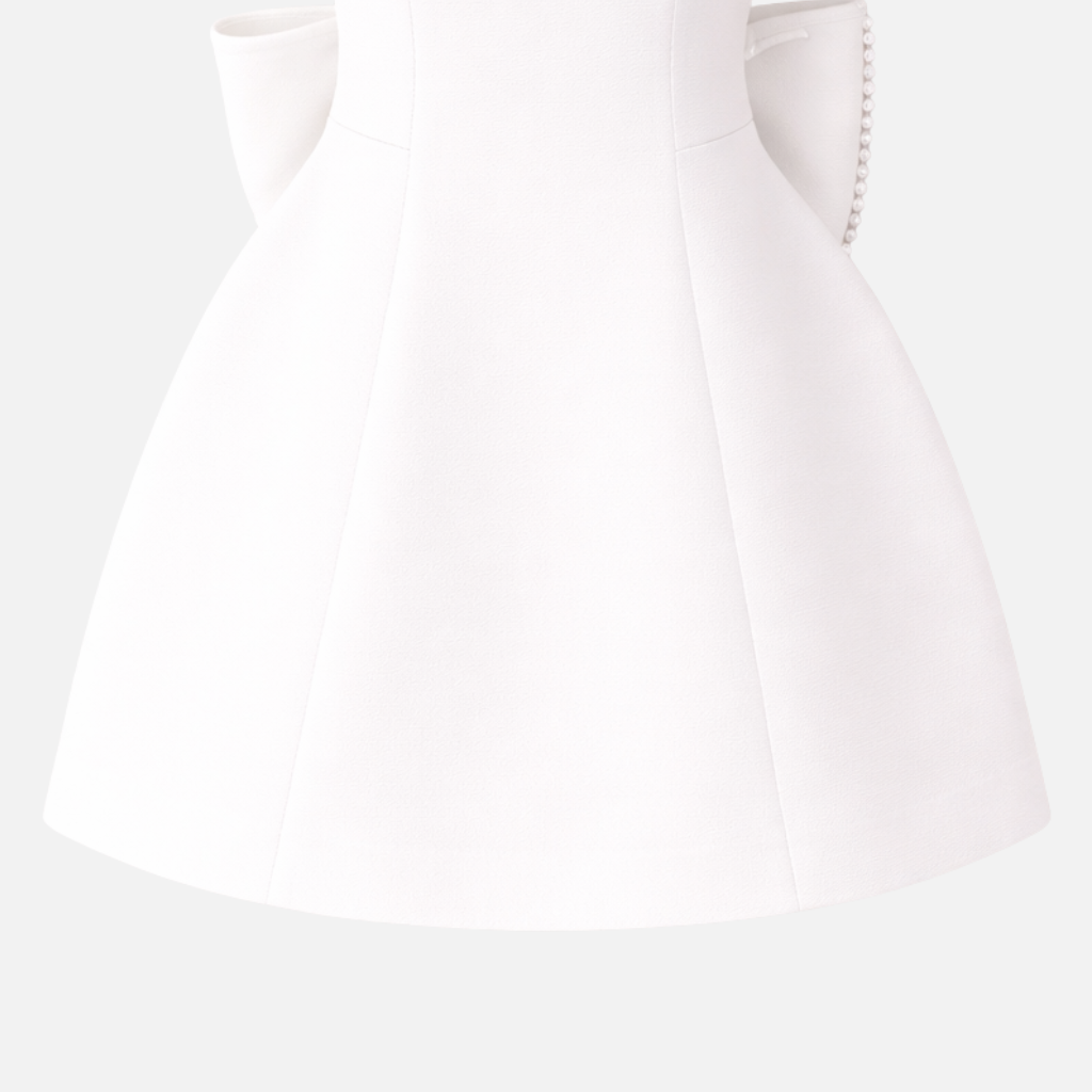 Perlenverzierte Mini-Kleid mit Rückenschnürung für Frauen