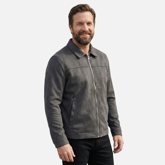 Giacca con zip con colletto da uomo