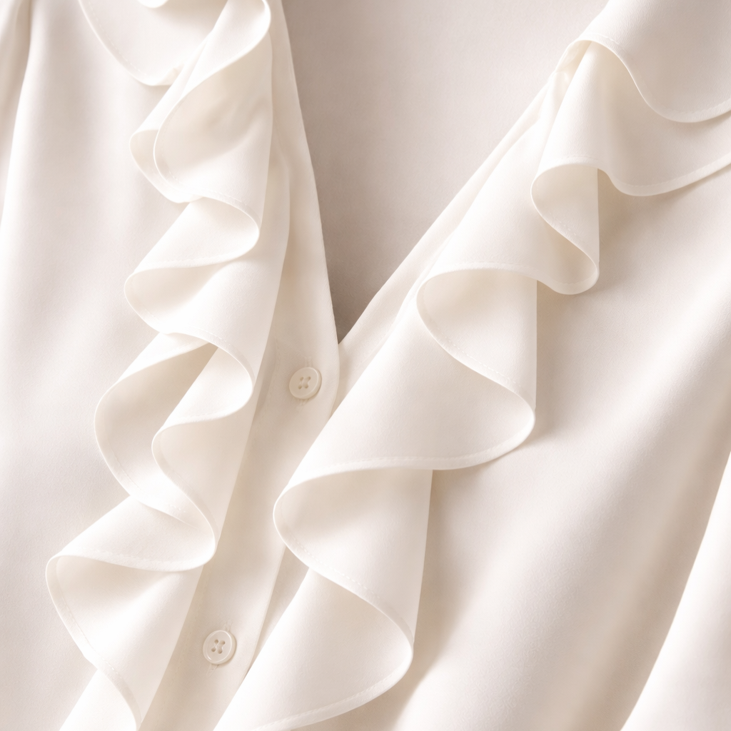 Top con ruches con scollo a V da donna