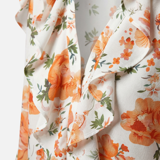 Top con ruches con scollo a V da donna