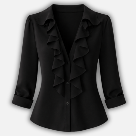 Top con ruches con scollo a V da donna