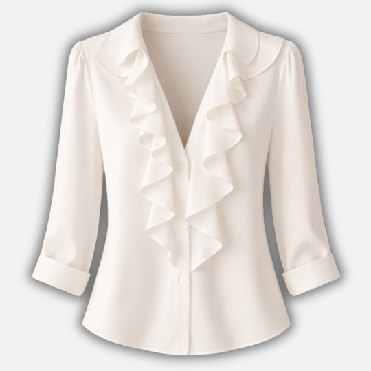 Top con ruches con scollo a V da donna