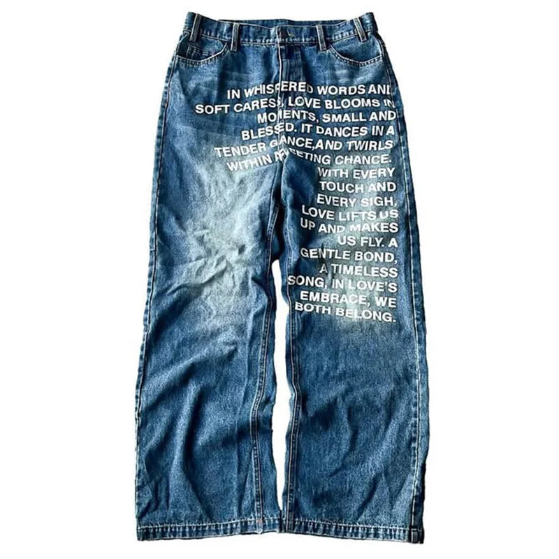 Bedruckte Jeans mit weitem Bein für Herren - Image 7