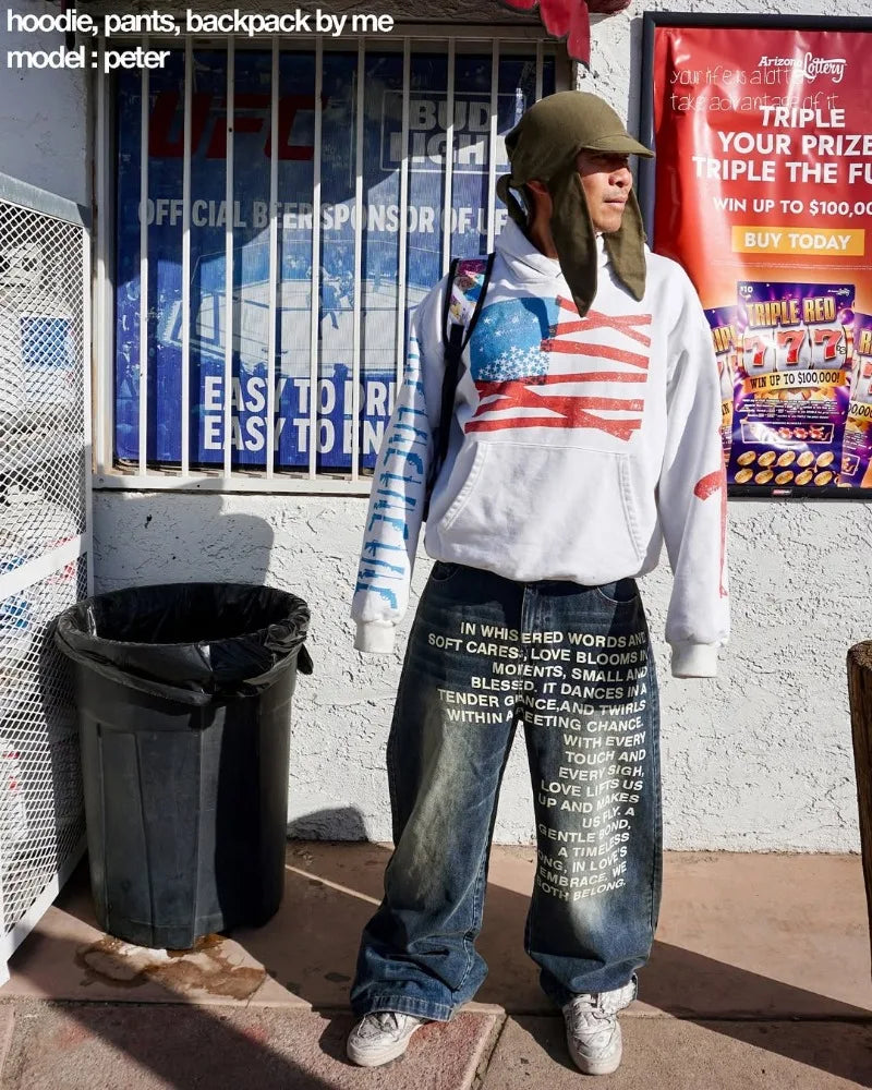 Bedruckte Jeans mit weitem Bein für Herren - Image 2