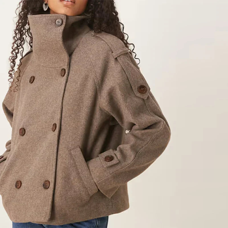 Oversized Trichterkragen Mantel für Damen - Image 5