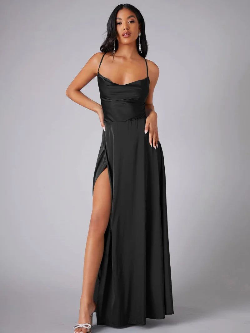 Kleid mit Oberschenkelschlitz und Slip-Maxi-Schnitt für Damen - Image 8