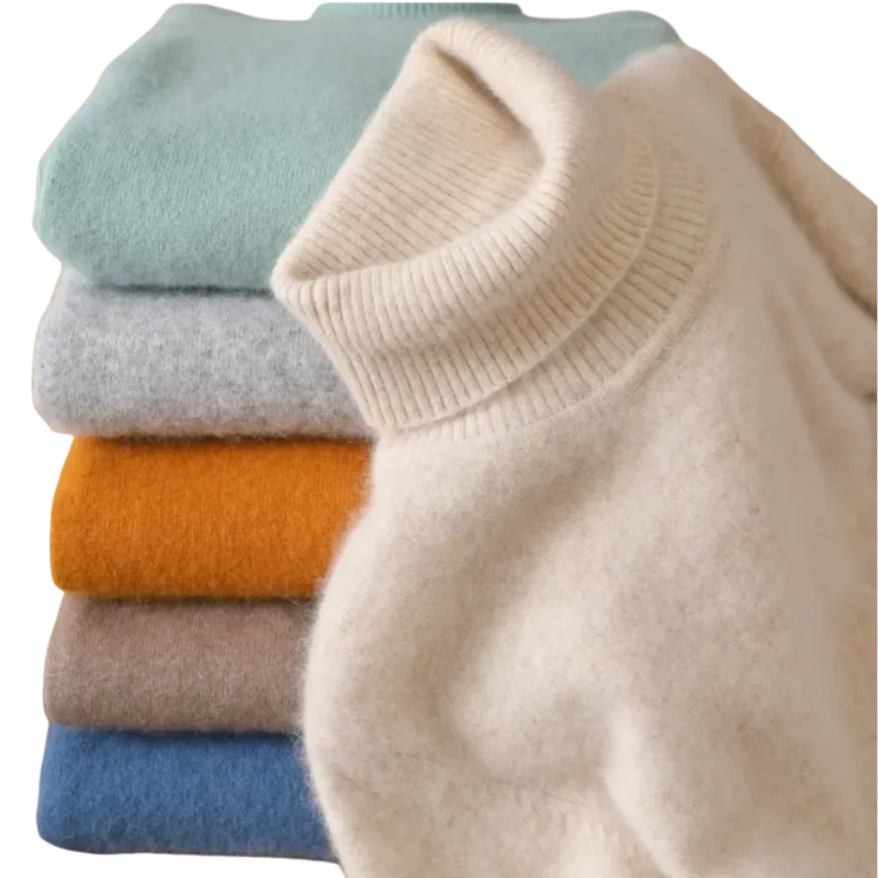 Figurbetonter Langarm Rollkragenpullover für Damen - Image 19