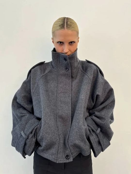 Oversized Trichterkragen Mantel für Damen - Image 7