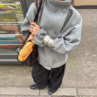 Oversized Trichterkragen Mantel für Damen - Image 3