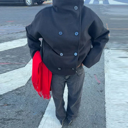 Oversized Trichterkragen Mantel für Damen - Image 4