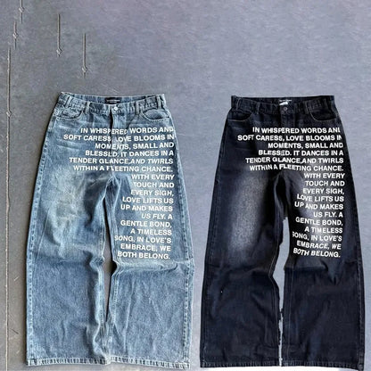 Bedruckte Jeans mit weitem Bein für Herren - Image 1
