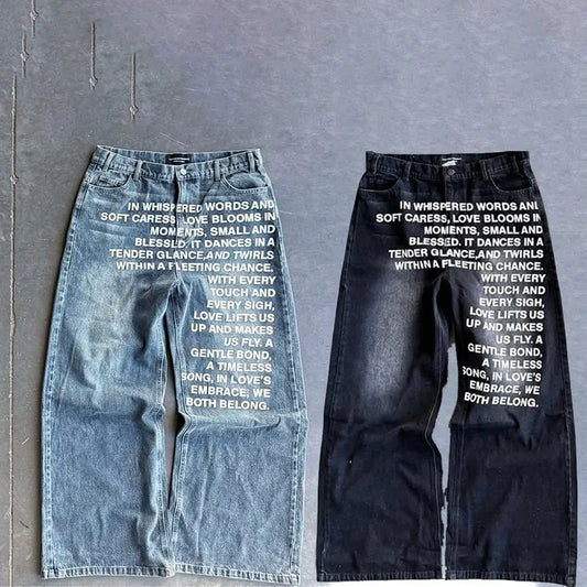 Bedruckte Jeans mit weitem Bein für Herren - Image 1