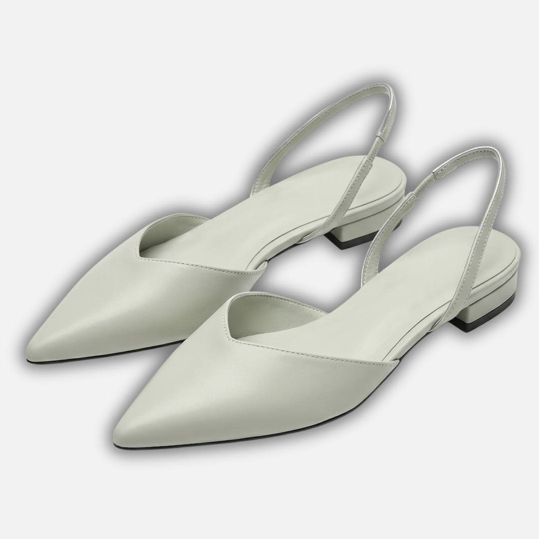 Summer pointed sandals – low block heel with slingback for women