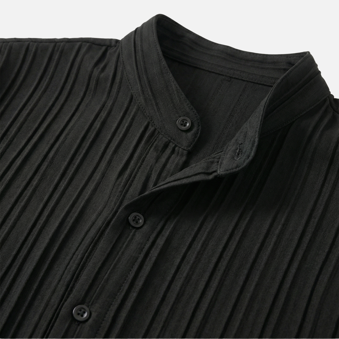 Summer pleated two-piece set with elastic waistband for men