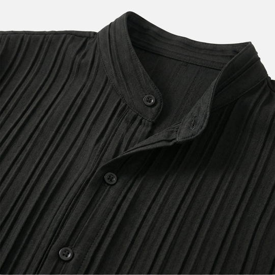 Summer pleated two-piece set with elastic waistband for men