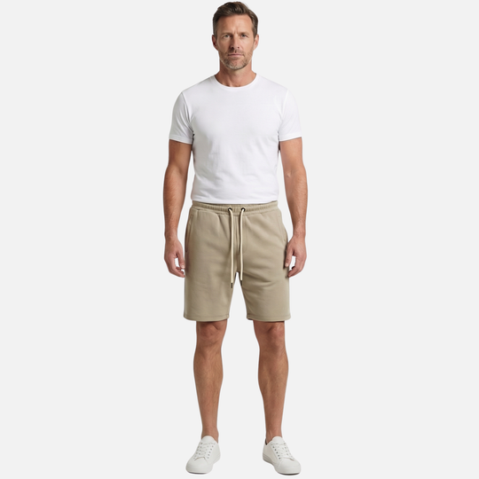 Βαμβακερά σορτς πλεκτά – Χαλαρή εφαρμογή με κορδόνι για άνδρες