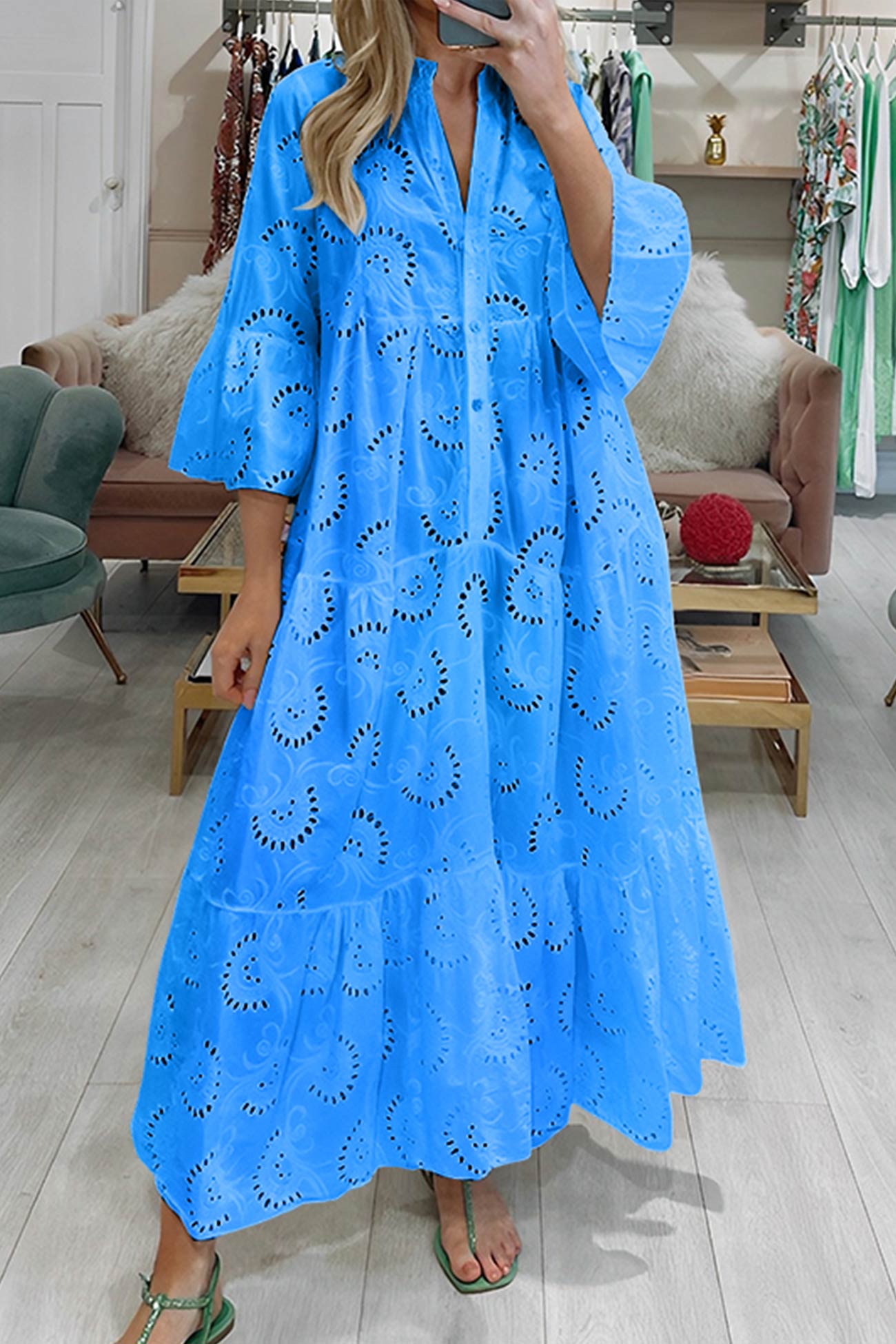A-Linien-Maxikleid mit Ösen für Damen - Image 7