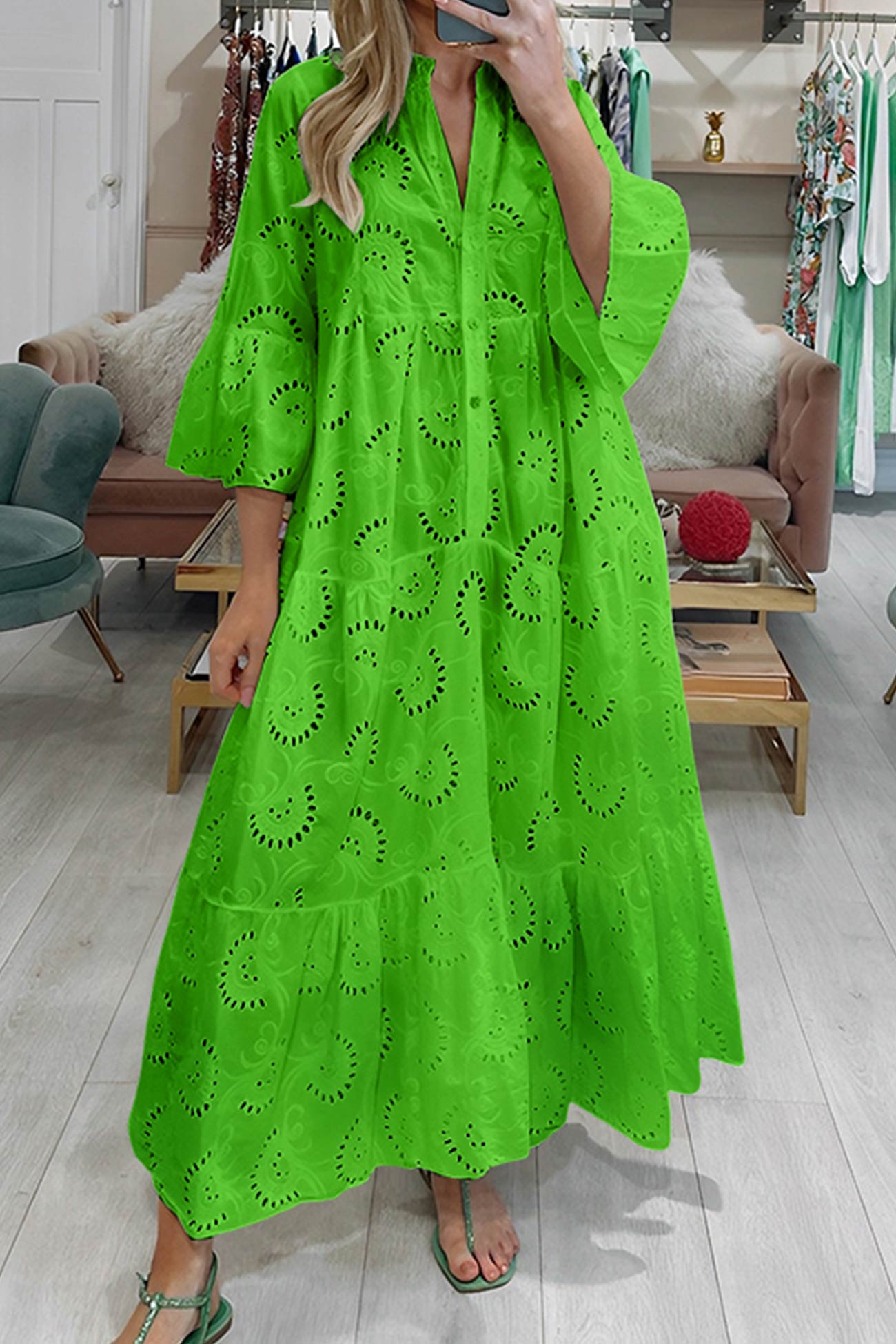 A-Linien-Maxikleid mit Ösen für Damen - Image 8