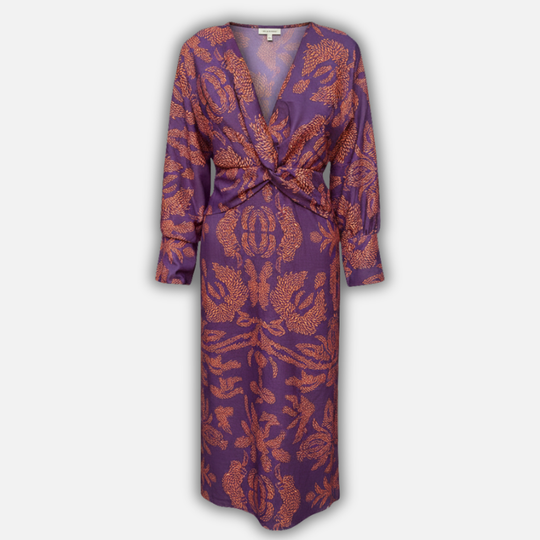 V-Ausschnitt Maxi-Kleid mit langen Ärmeln für Frauen