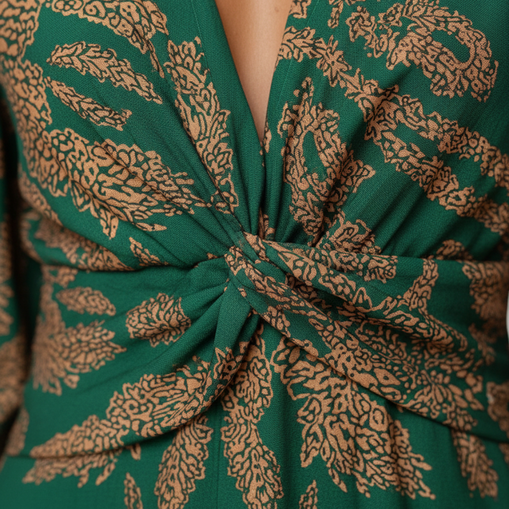 V-Ausschnitt Maxi-Kleid mit langen Ärmeln für Frauen