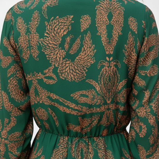 V-Ausschnitt Maxi-Kleid mit langen Ärmeln für Frauen