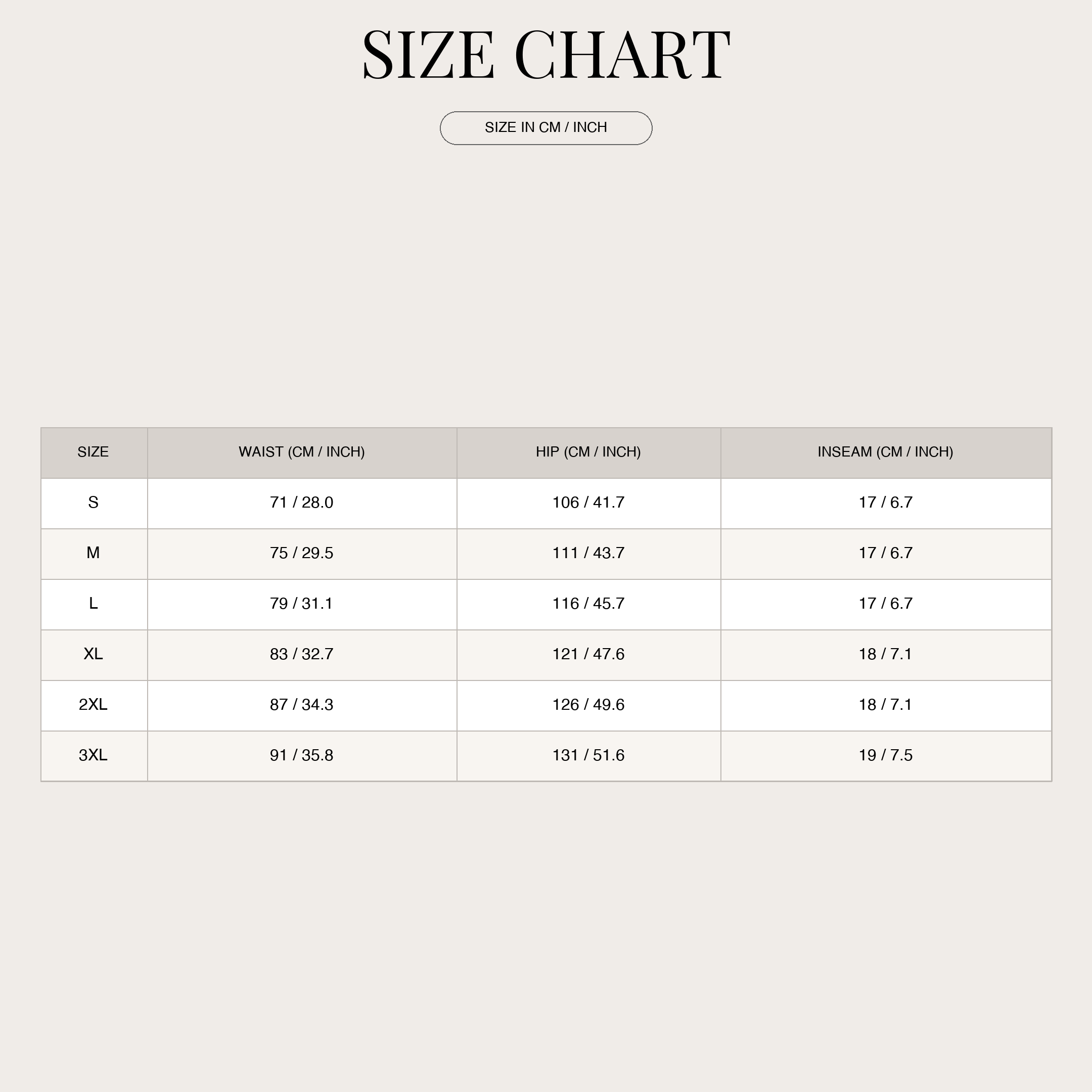 Size Chart